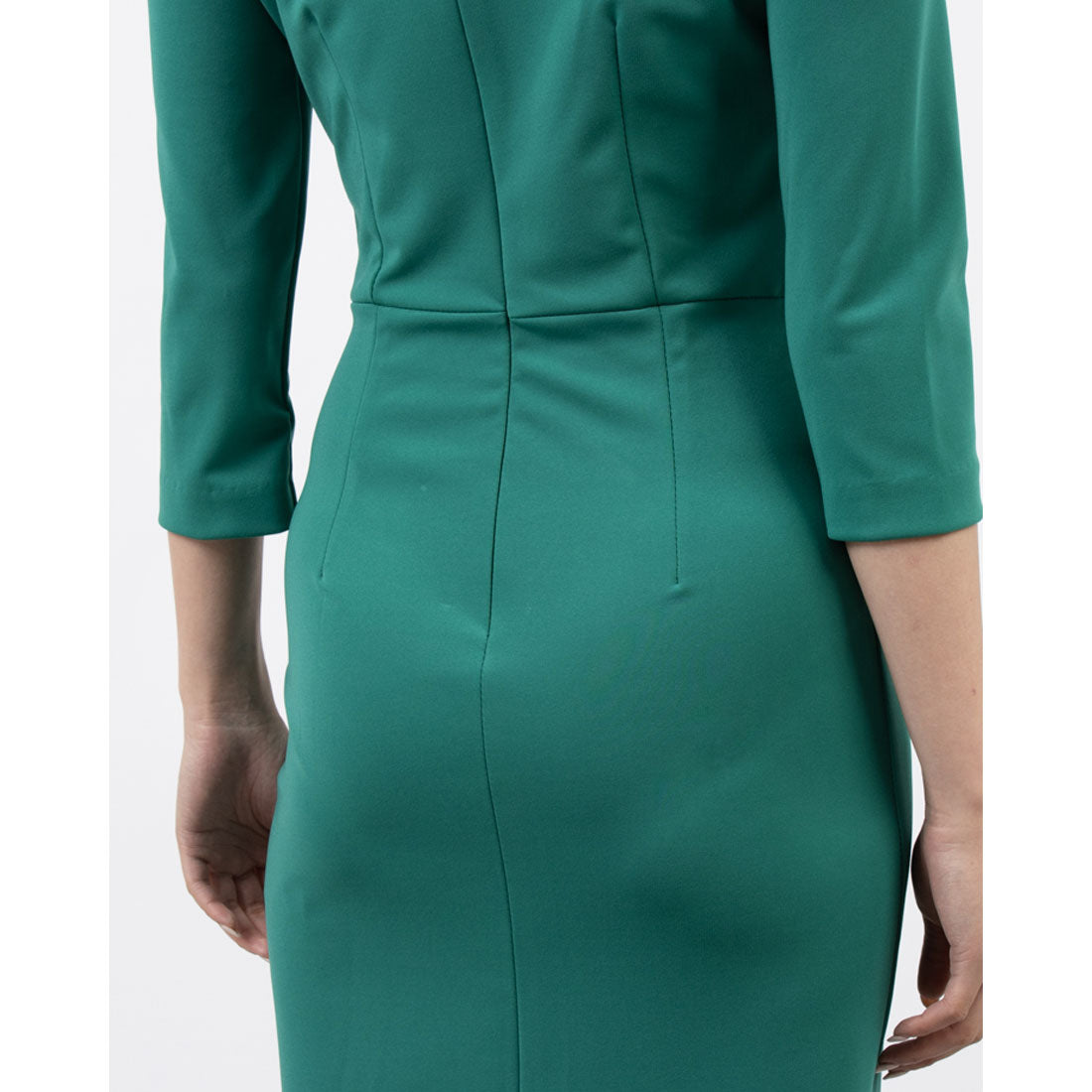 RINASCIMENTO Diamond Neck Slit Tight Dress
