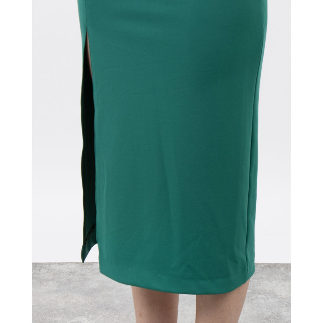 RINASCIMENTO Diamond Neck Slit Tight Dress