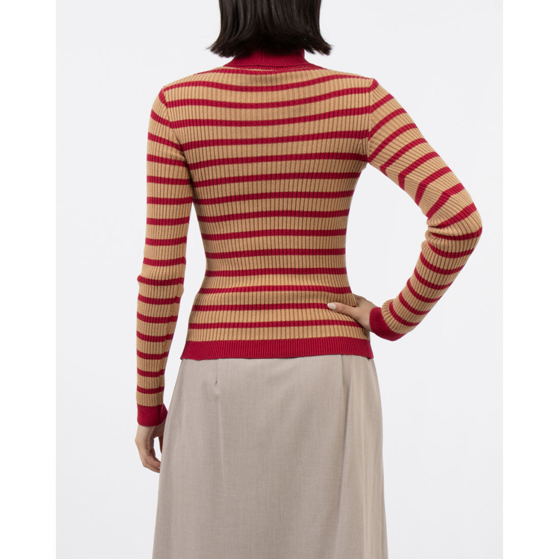 リナシメント RINASCIMENTO プレートタートルボーダーリブニットTOPS （var.Magenta） var.Magenta