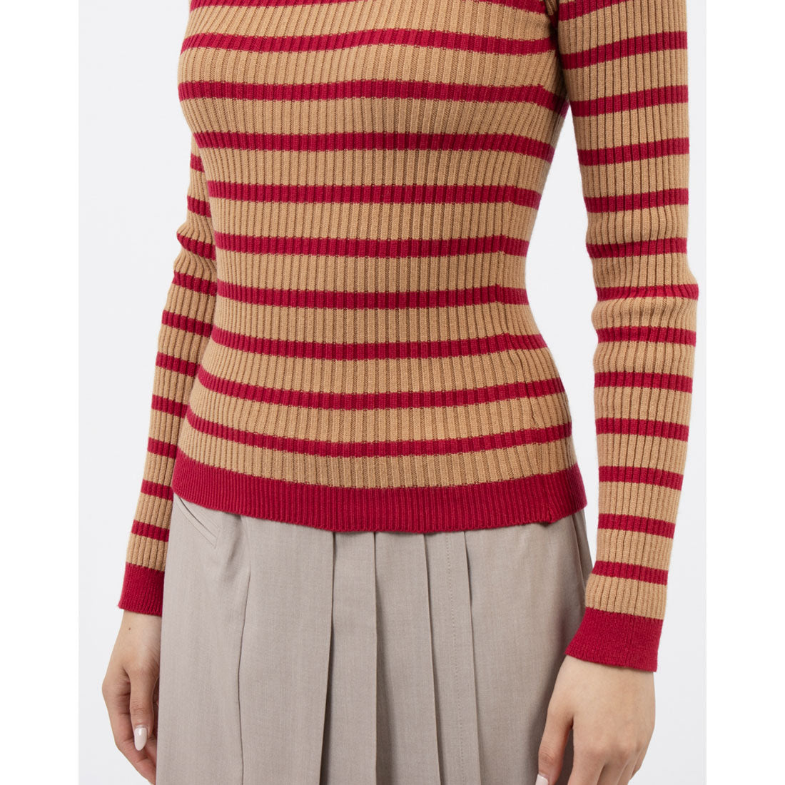 リナシメント RINASCIMENTO プレートタートルボーダーリブニットTOPS （var.Magenta） var.Magenta