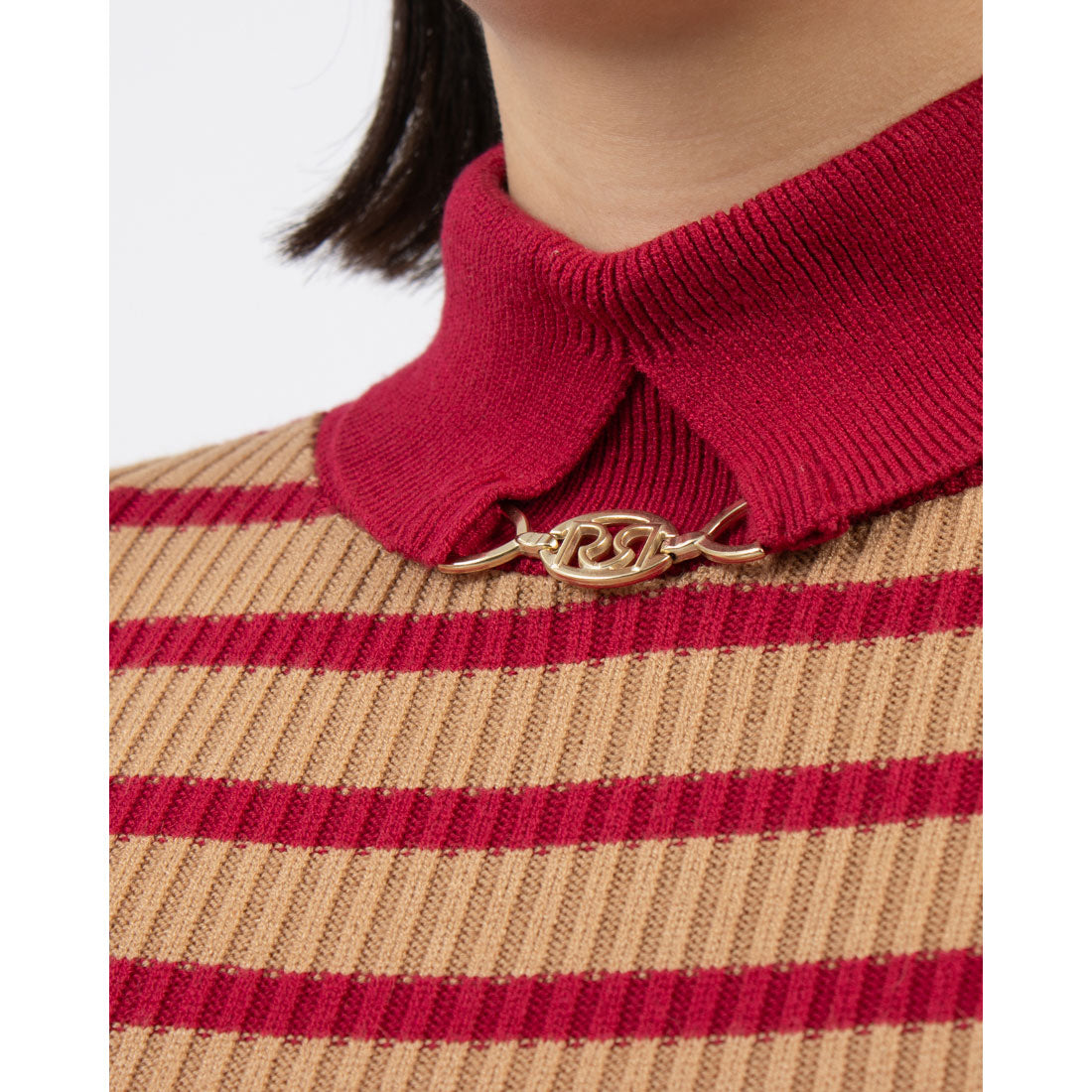 リナシメント RINASCIMENTO プレートタートルボーダーリブニットTOPS （var.Magenta） var.Magenta