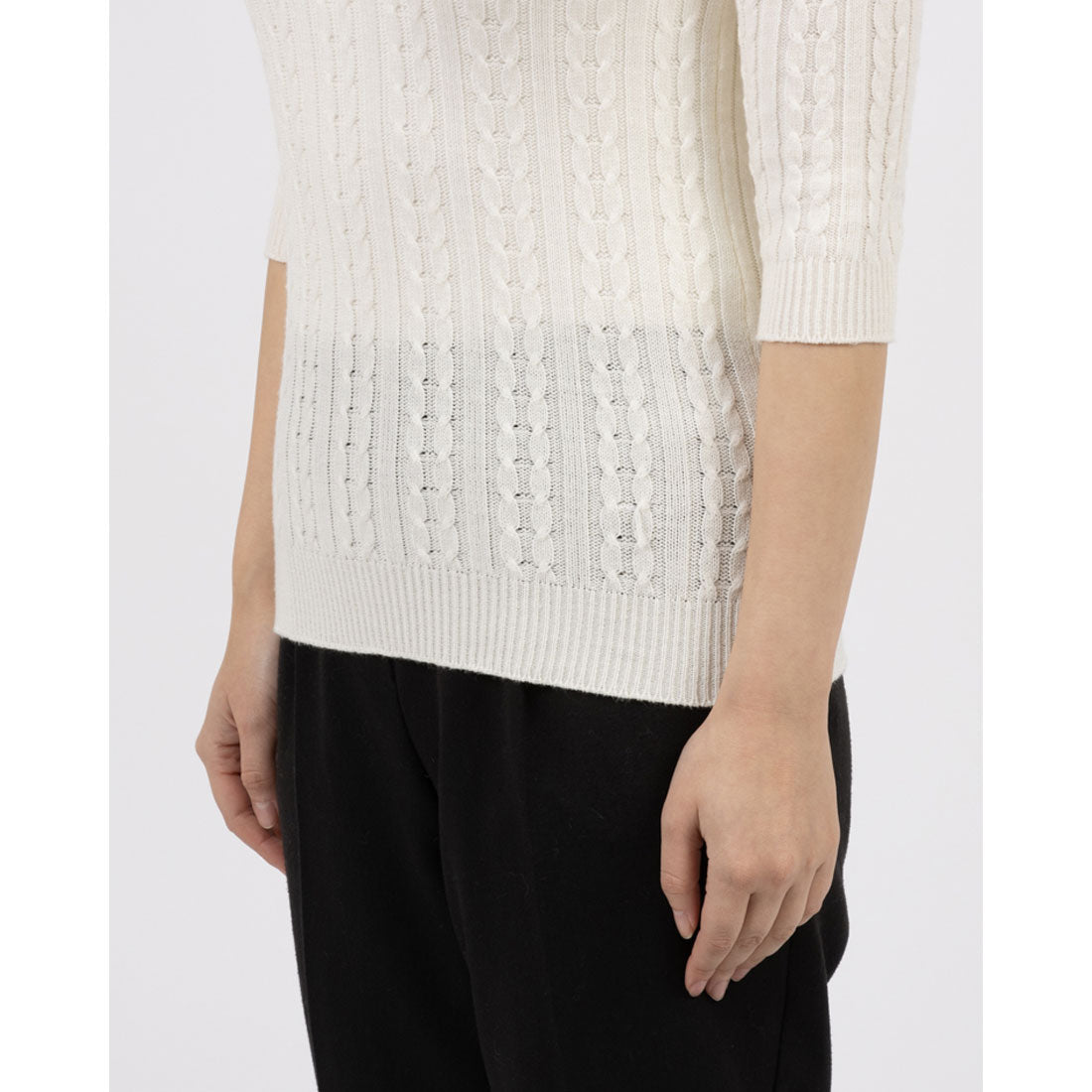 RINASCIMENTO High Neck Cable Knit TOPS