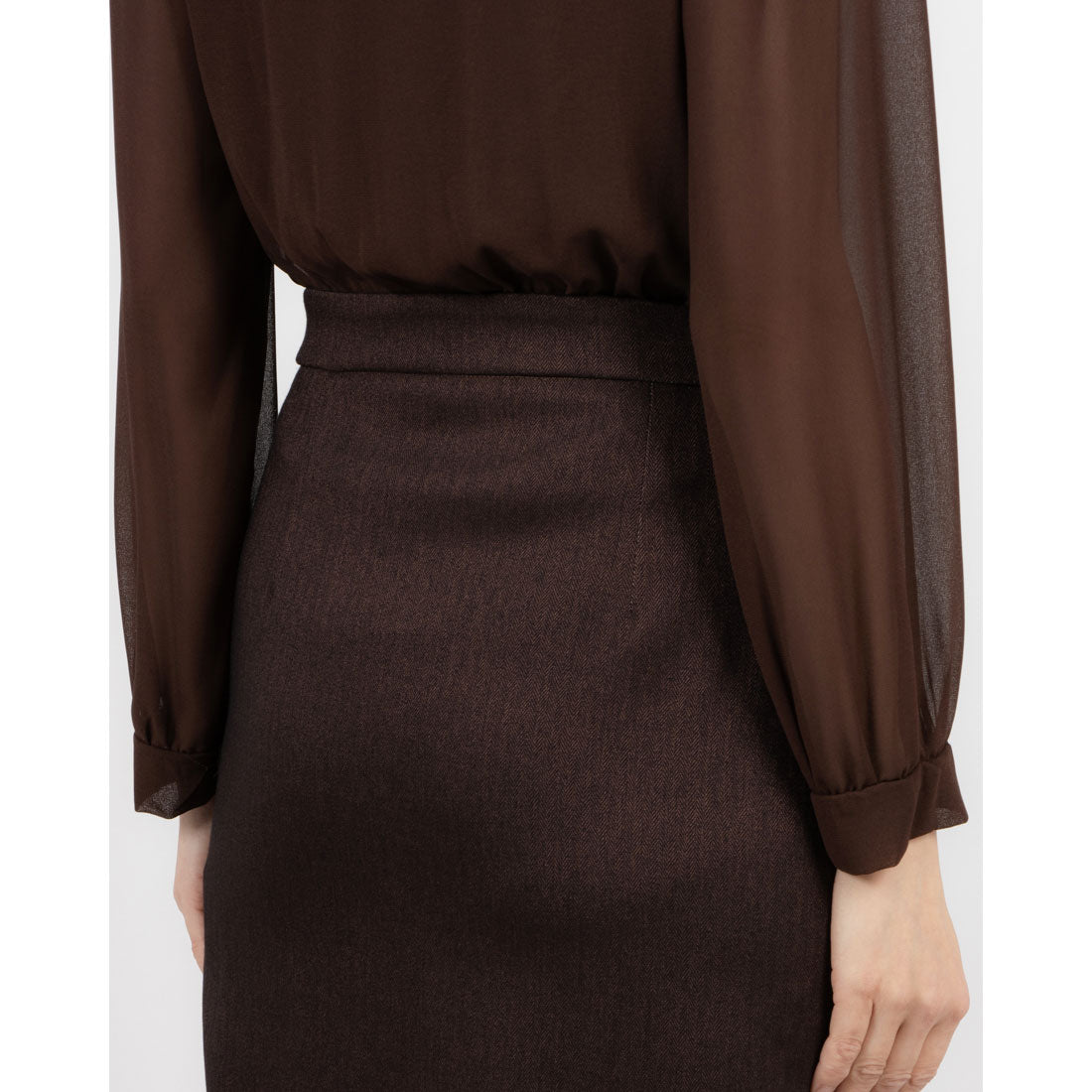 リナシメント RINASCIMENTO ヘリンボーンカシュクールドッキングワンピース