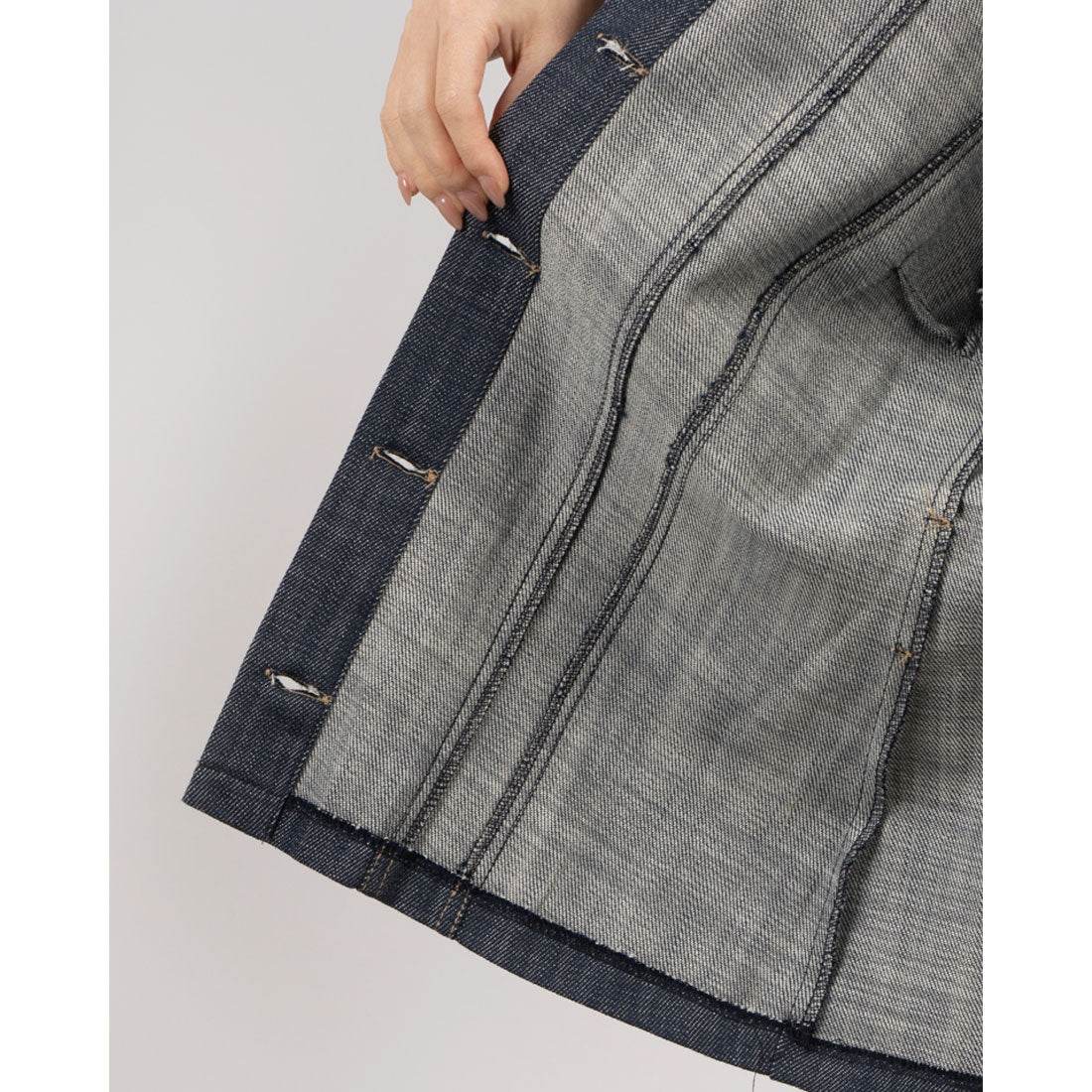 リナシメント RINASCIMENTO 金ボタンベルトデニムカバーオール