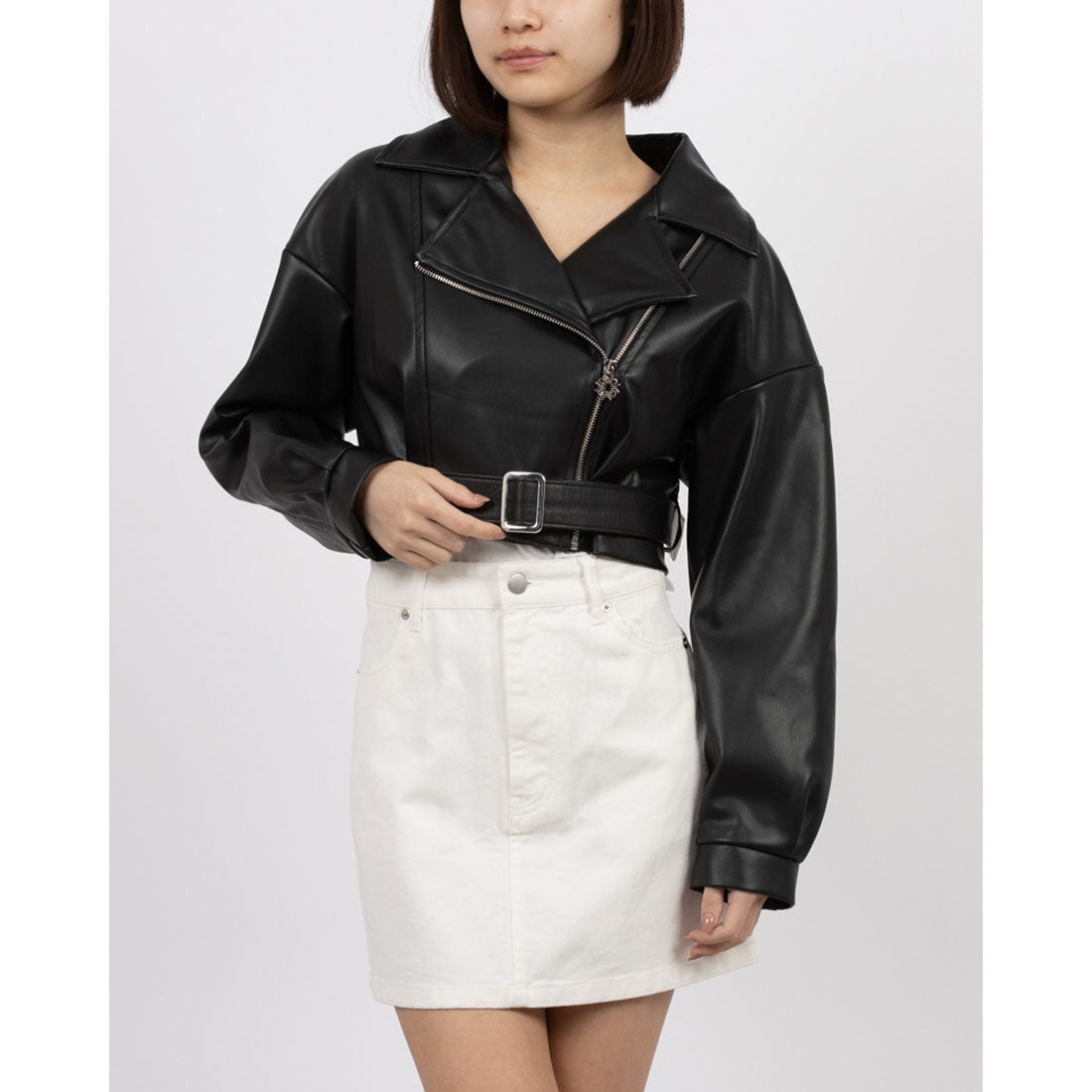 RINASCIMENTO Eco Leather Short Riders Jacket
