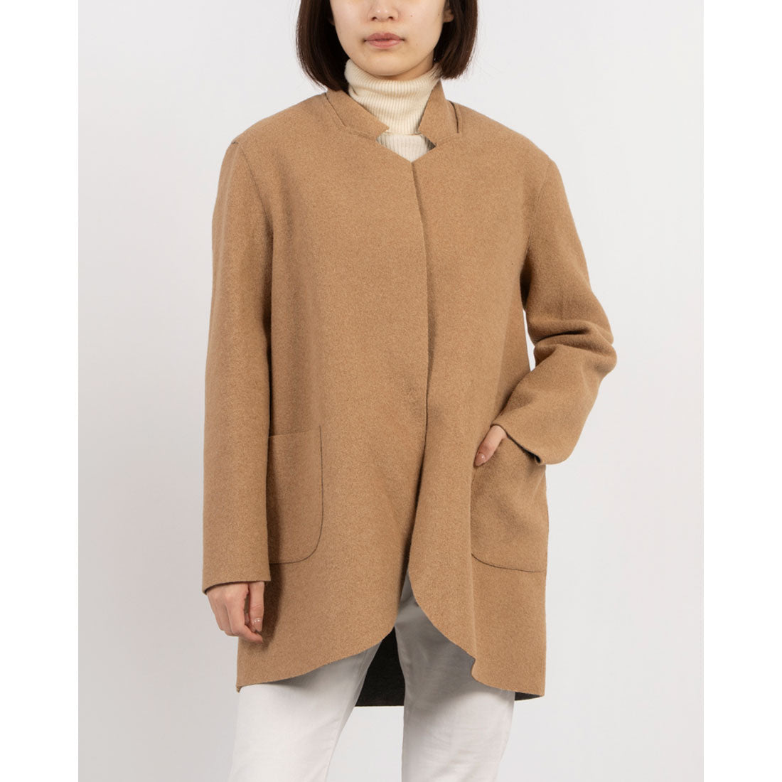 リナシメント RINASCIMENTO バイカラーフェルトジャケット （var.Cammello Beige） var.Cammello Beige