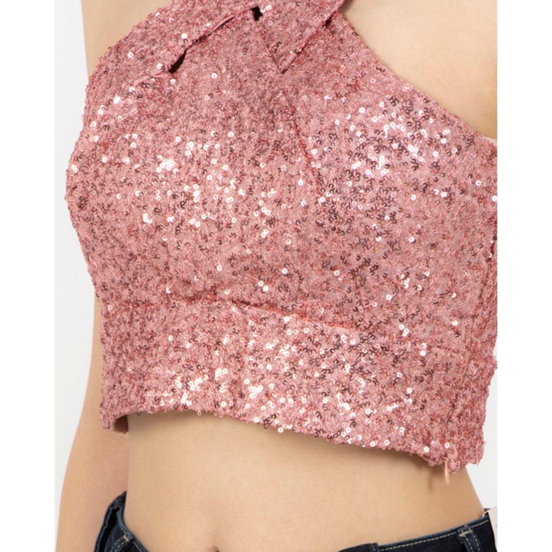 RINASCIMENTO Cross Front Sequin TOPS
