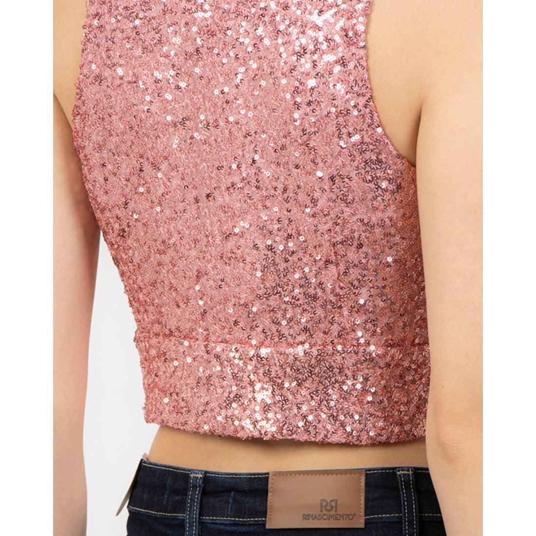 RINASCIMENTO Cross Front Sequin TOPS