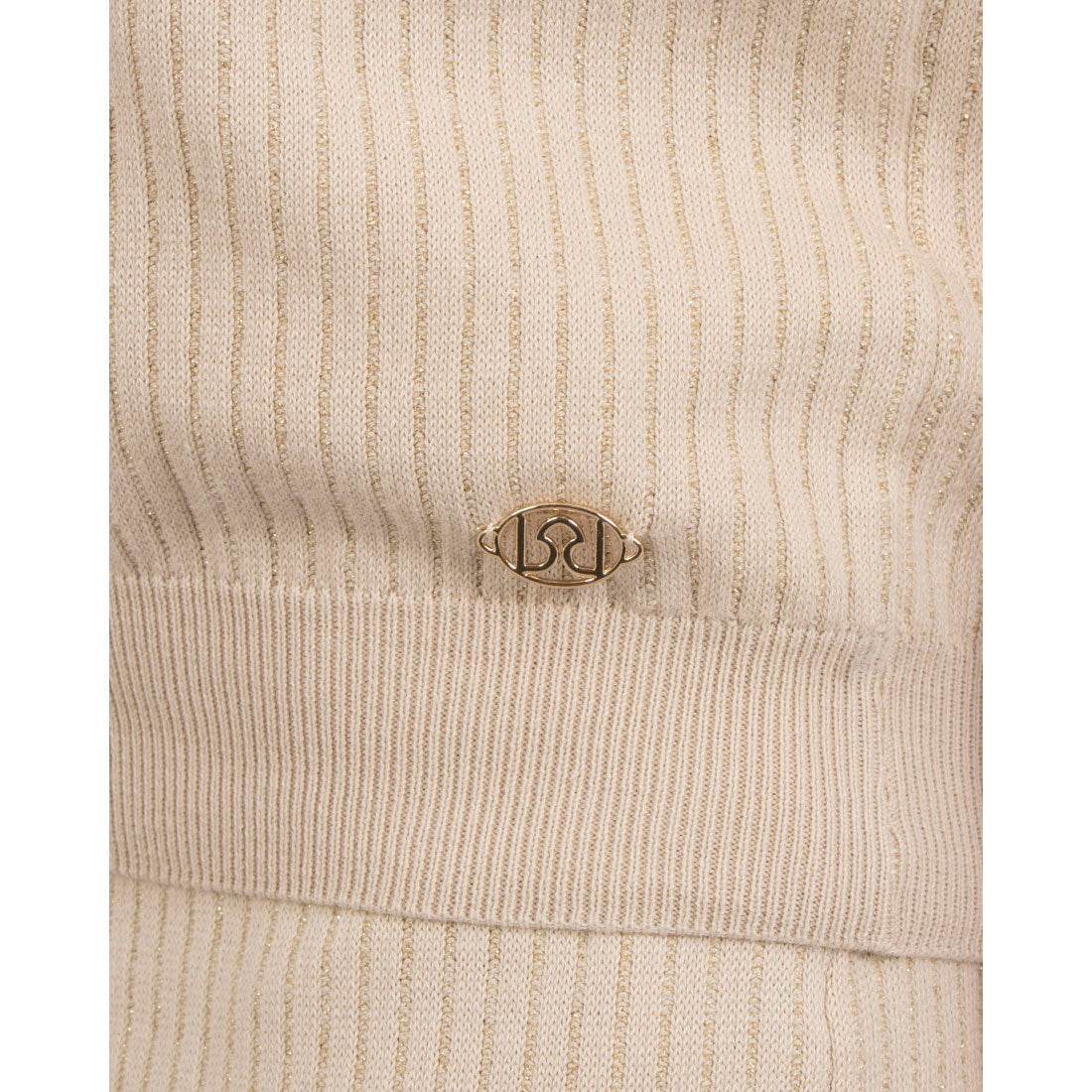 RINASCIMENTO Half Sleeve Rame Rib Knit TOPS