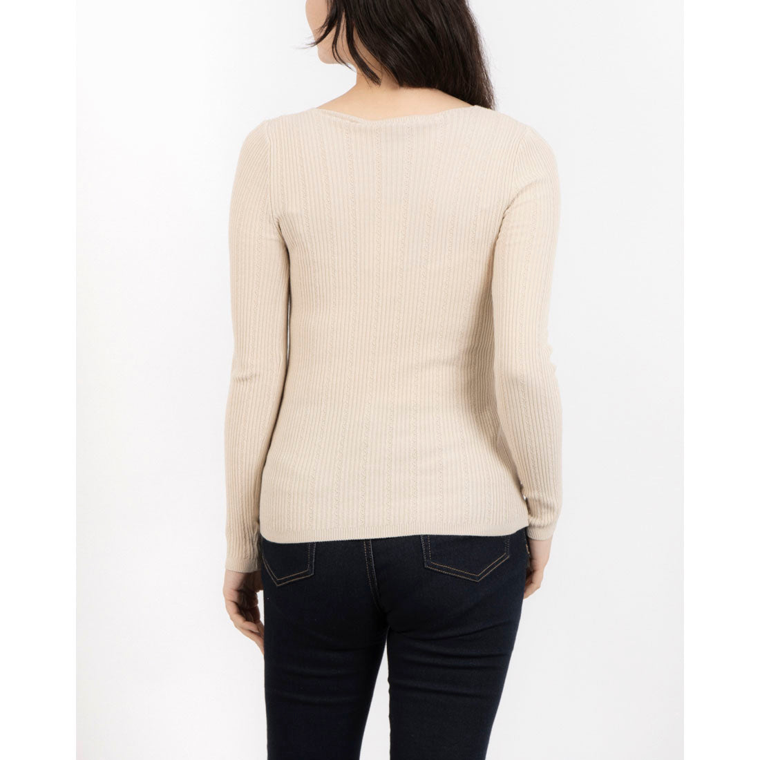 RINASCIMENTO Belt Design Rib Knit TOPS