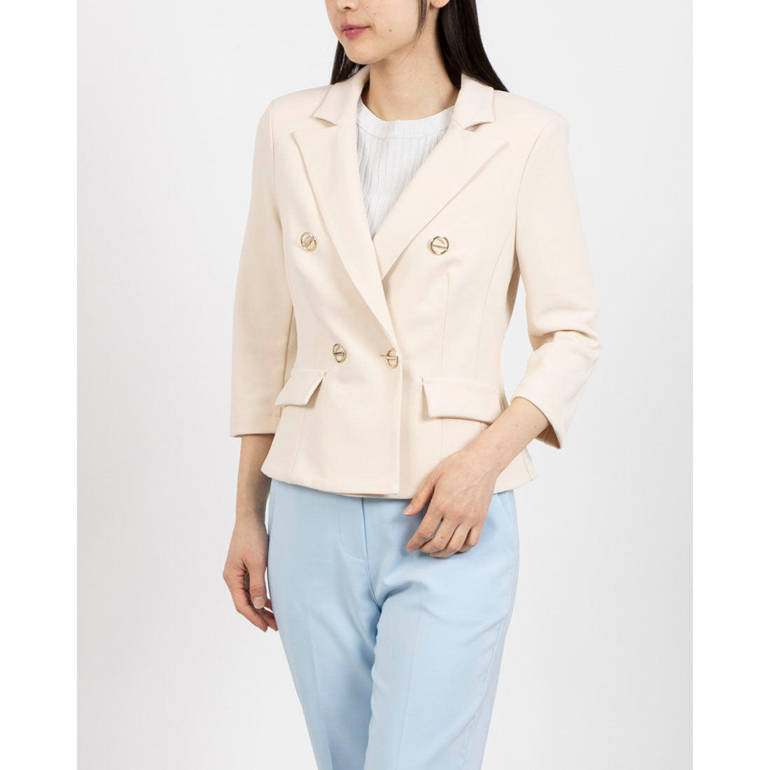 リナシメント RINASCIMENTO ボタンポイントダブルジャケット （Beige Chiaro） Beige Chiaro