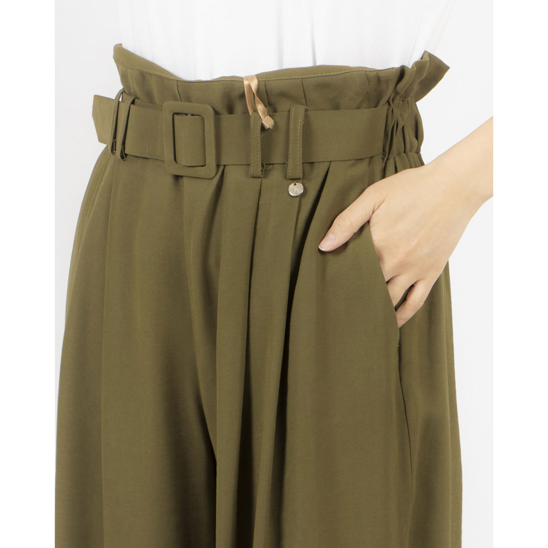リナシメント RINASCIMENTO ベルト付ワイドPT （Militare Verde） Militare Verde