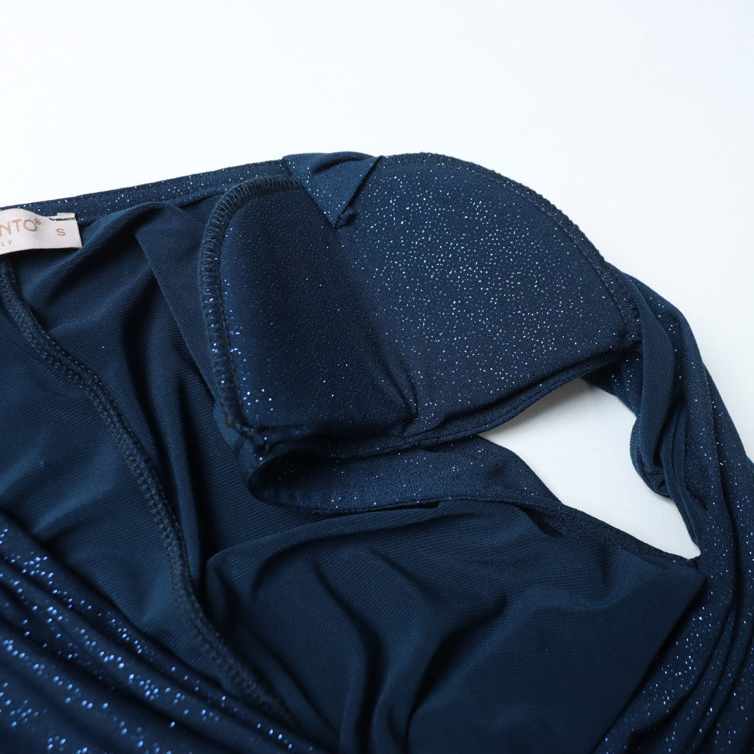 リナシメント RINASCIMENTO ラメシャーリングギャザーマキシOP （Blu Navy） Blu Navy