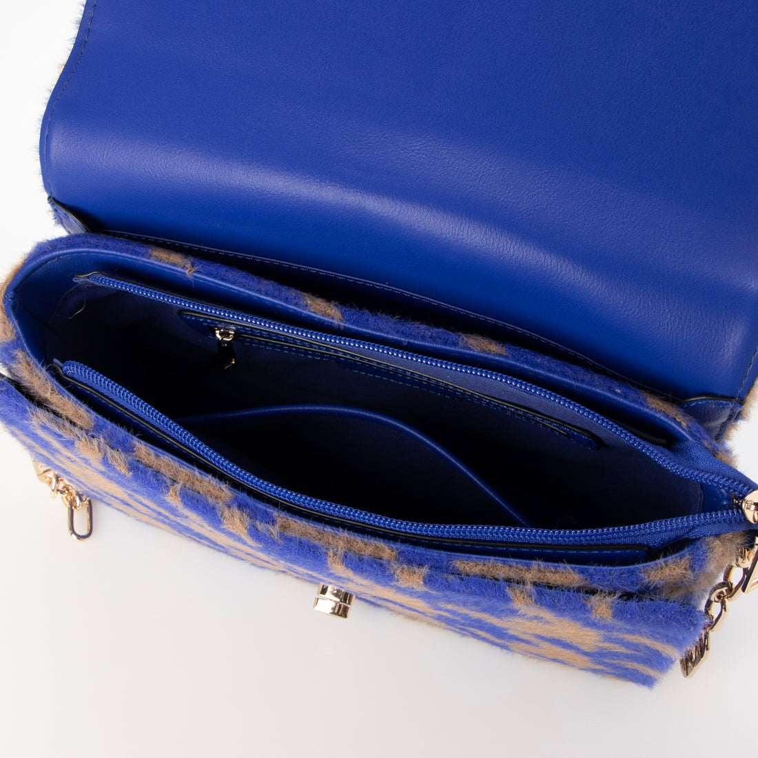 リナシメント RINASCIMENTO 千鳥柄シャギーBAG （Blu Cina） Blu Cina