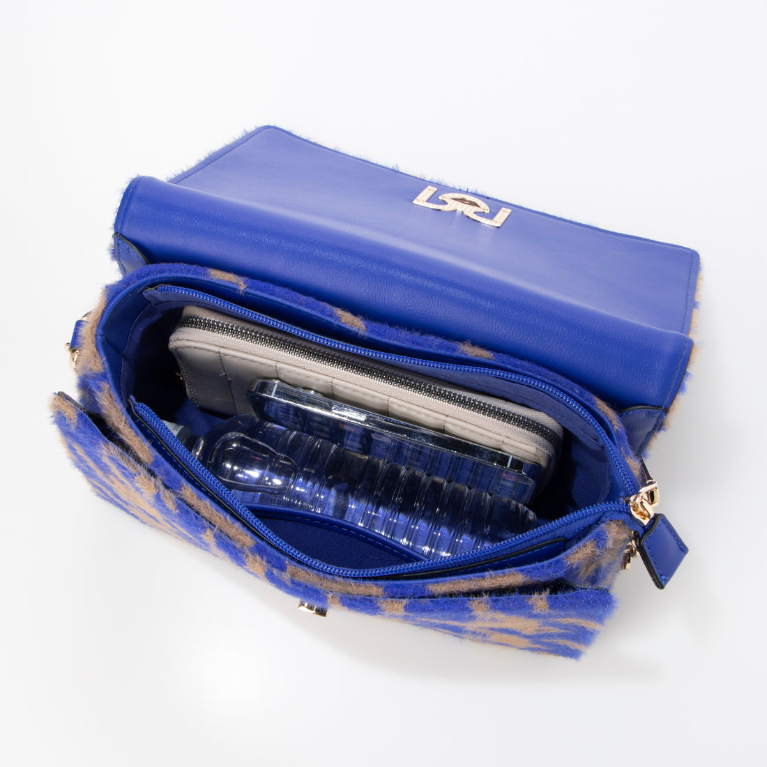 リナシメント RINASCIMENTO 千鳥柄シャギーBAG （Blu Cina） Blu Cina