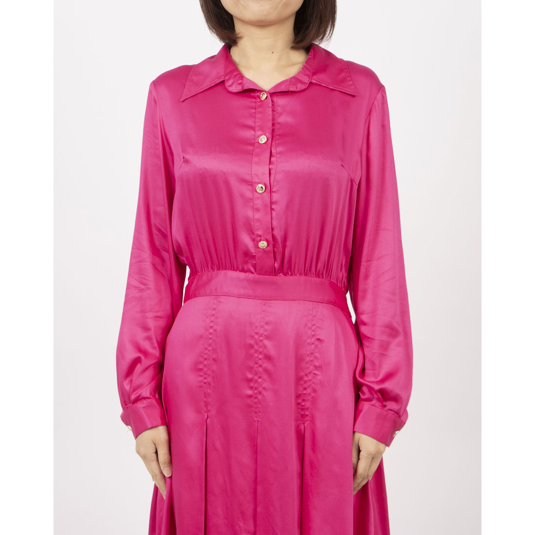 リナシメント RINASCIMENTO ボックスプリーツシャツワンピース （Fuxia） Fuxia