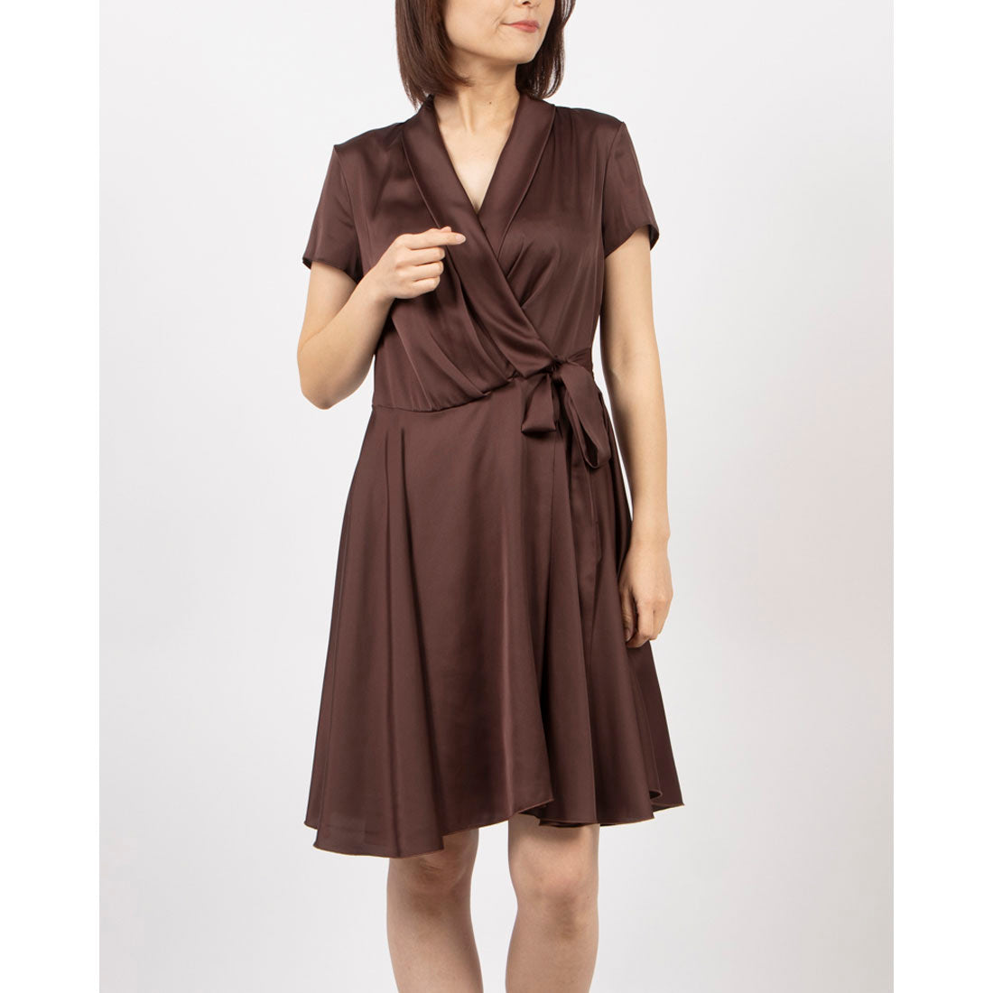 リナシメント RINASCIMENTO カシュクールサテンワンピース （Cioccolato） Cioccolato