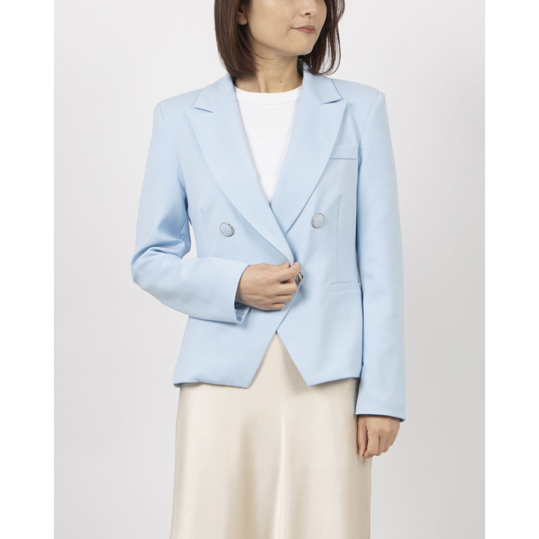 リナシメント RINASCIMENTO ピークドラペルダブルジャケット （Cielo Azzurro） Cielo Azzurro