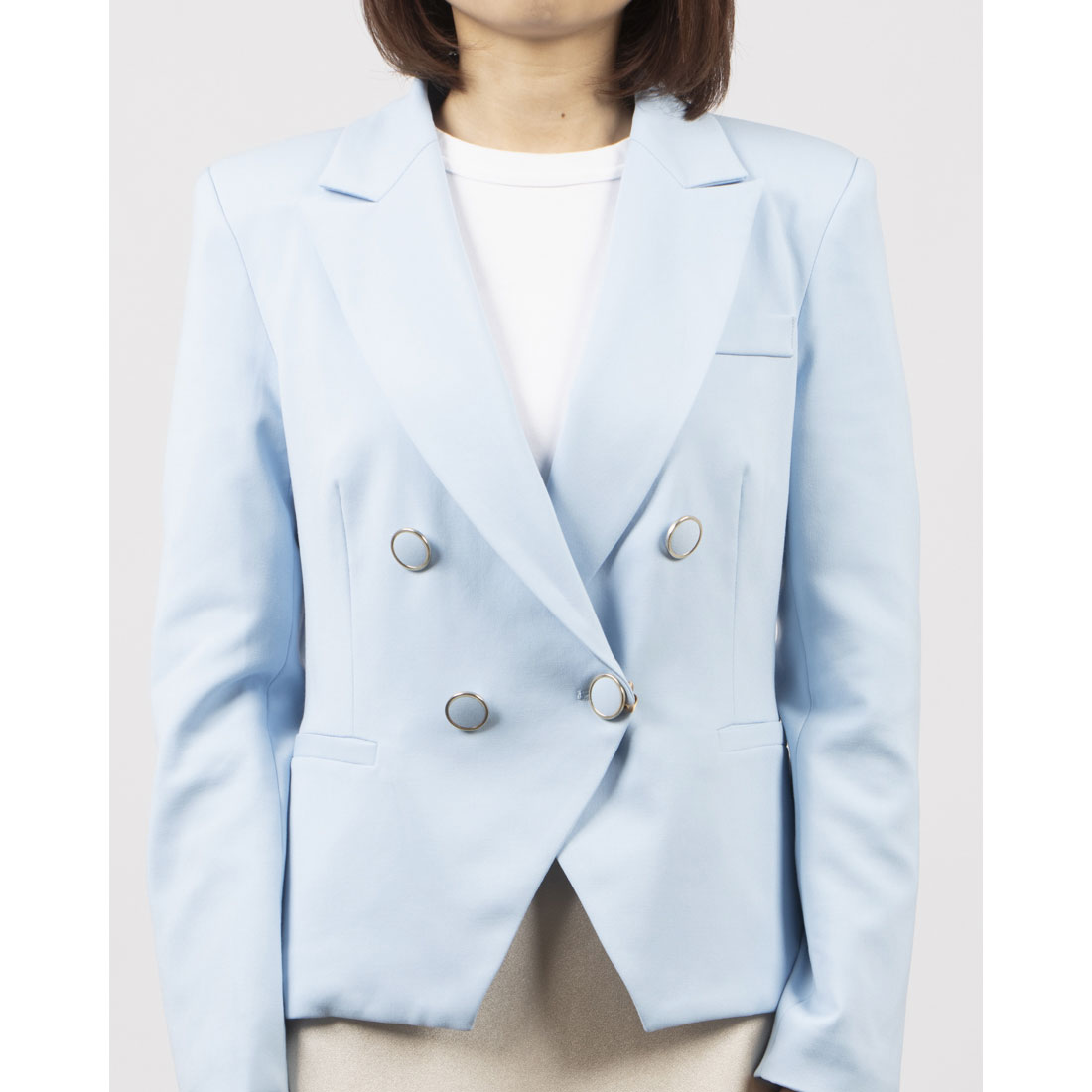 リナシメント RINASCIMENTO ピークドラペルダブルジャケット （Cielo Azzurro） Cielo Azzurro