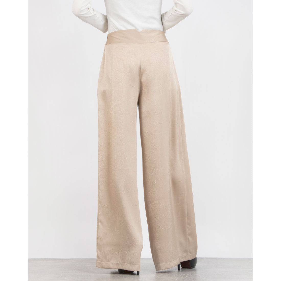 リナシメント RINASCIMENTO クリンクル加工タックワイドパンツ （Beige Scuro） Beige Scuro