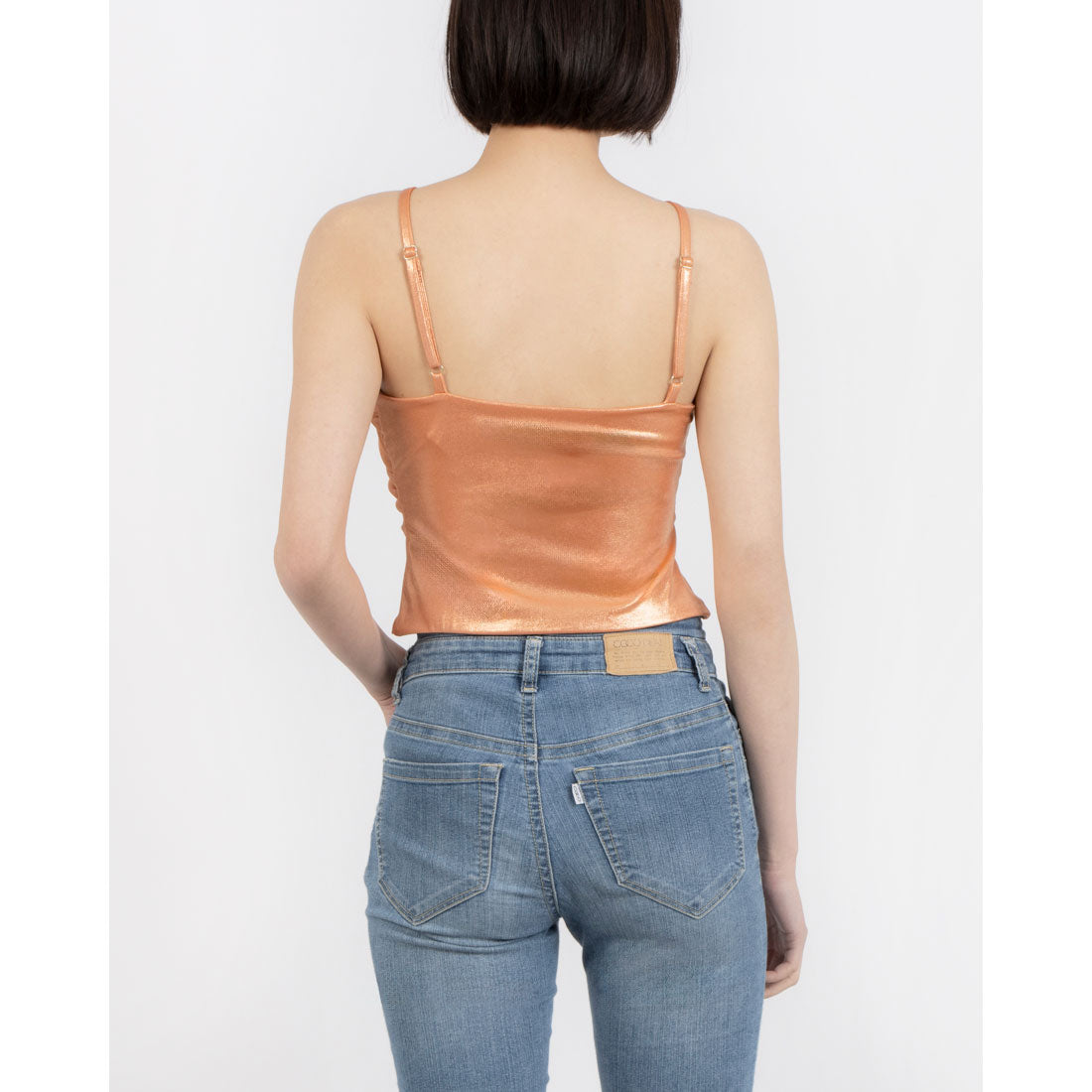リナシメント RINASCIMENTO シャイニーストーンストラップトップス （Arancio） Arancio