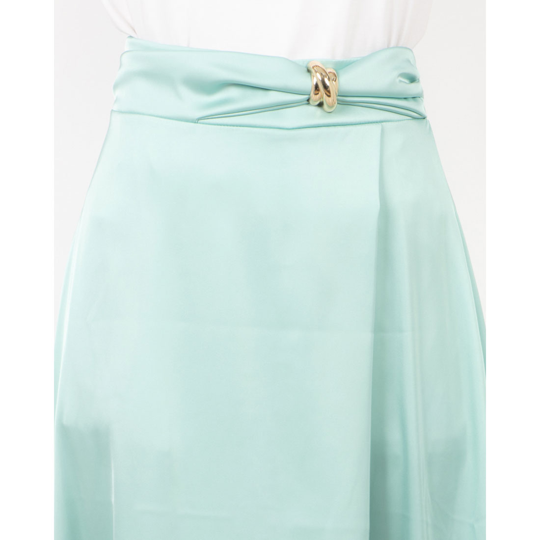 リナシメント RINASCIMENTO リングデザインサテンマキシスカート （Acqua Verde） Acqua Verde