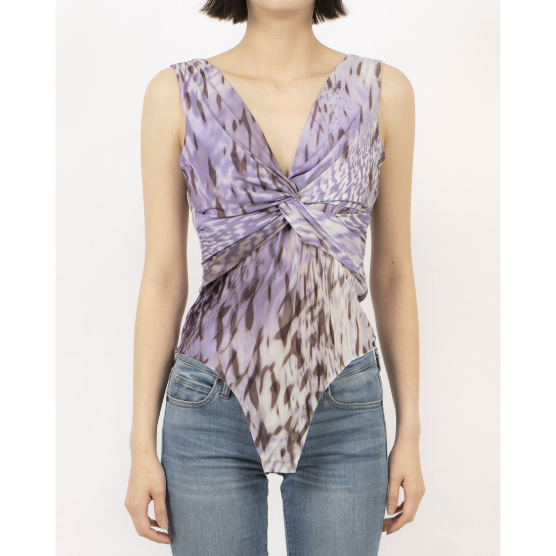 リナシメント RINASCIMENTO タンガ付ランダムレオパードTOPS （Lavanda Viola） Lavanda Viola