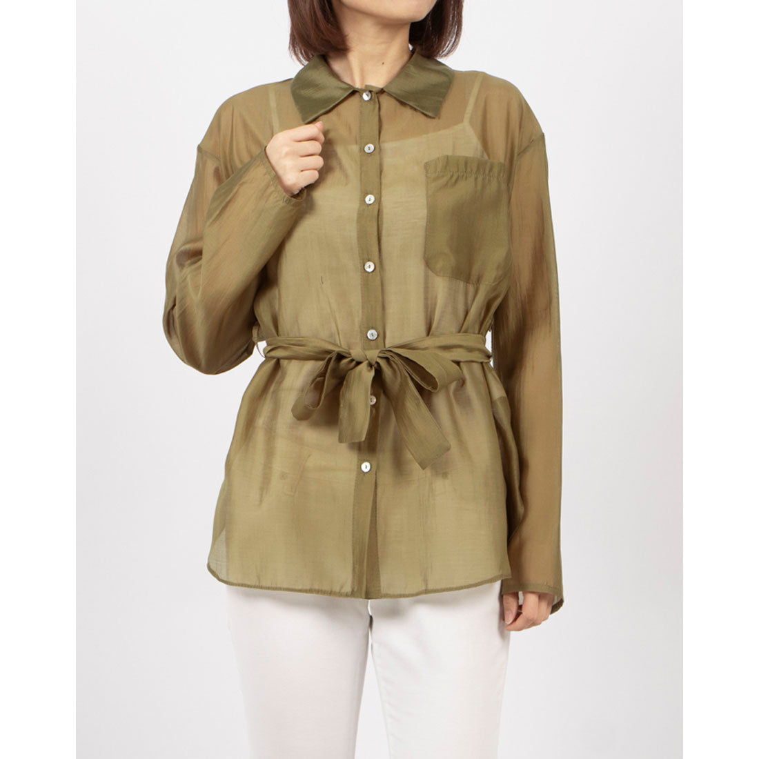 リナシメント RINASCIMENTO ベルトマークシアーシャツ （Militare Verde） Militare Verde