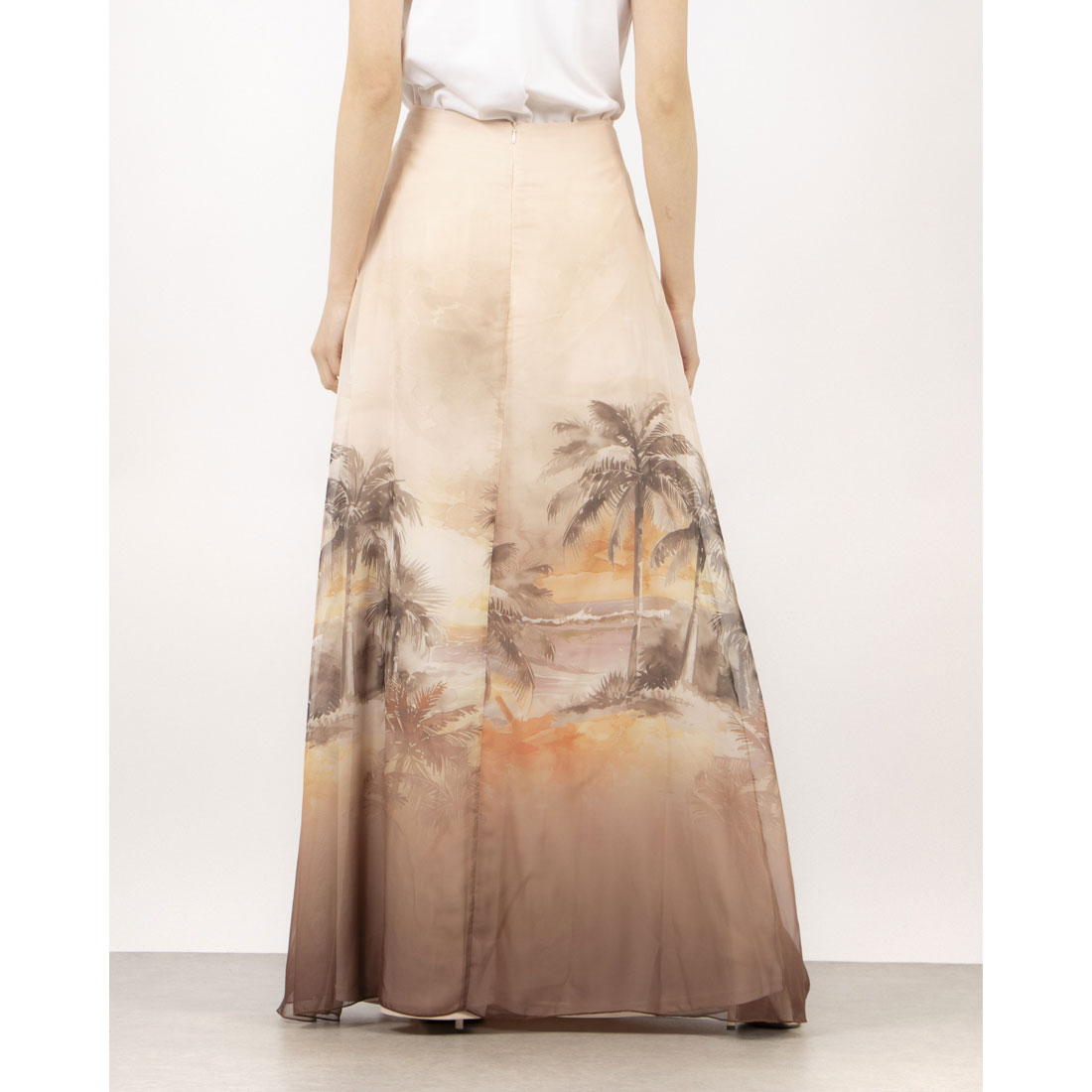 リナシメント RINASCIMENTO パームツリーハワイアンマキシスカート （var.Marrone） var.Marrone