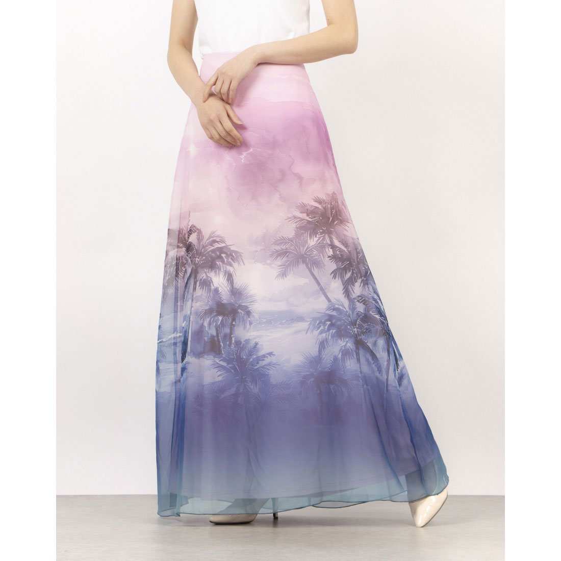 リナシメント RINASCIMENTO パームツリーハワイアンマキシスカート （var.Blu） var.Blu