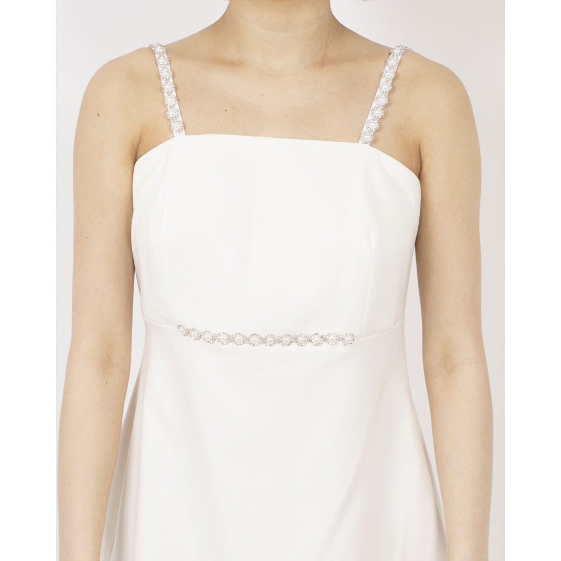 リナシメント RINASCIMENTO ビジューストラップフレアワンピース （Bianco） Bianco