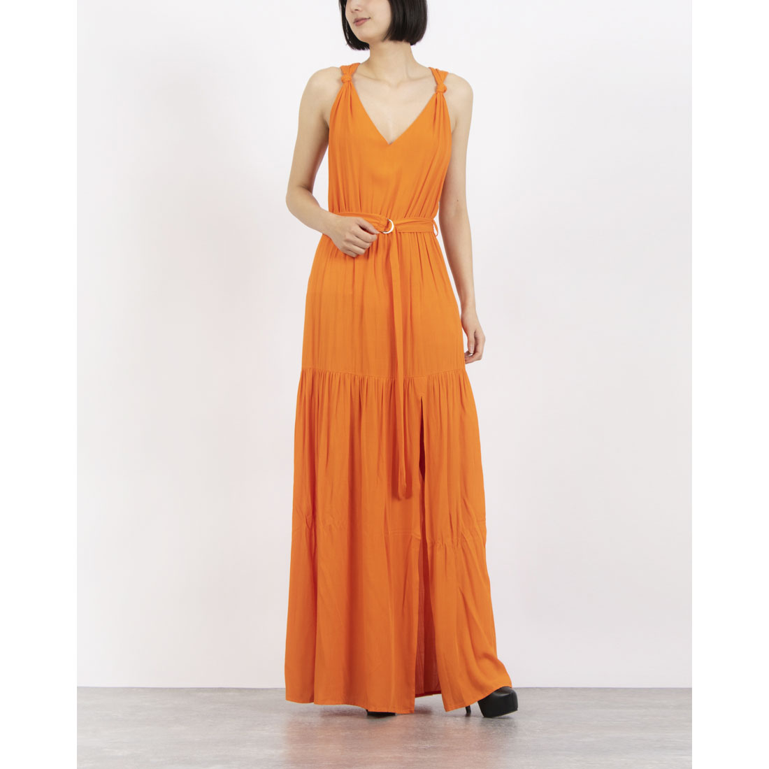 リナシメント RINASCIMENTO Vネックロングワンピース （Arancio） Arancio