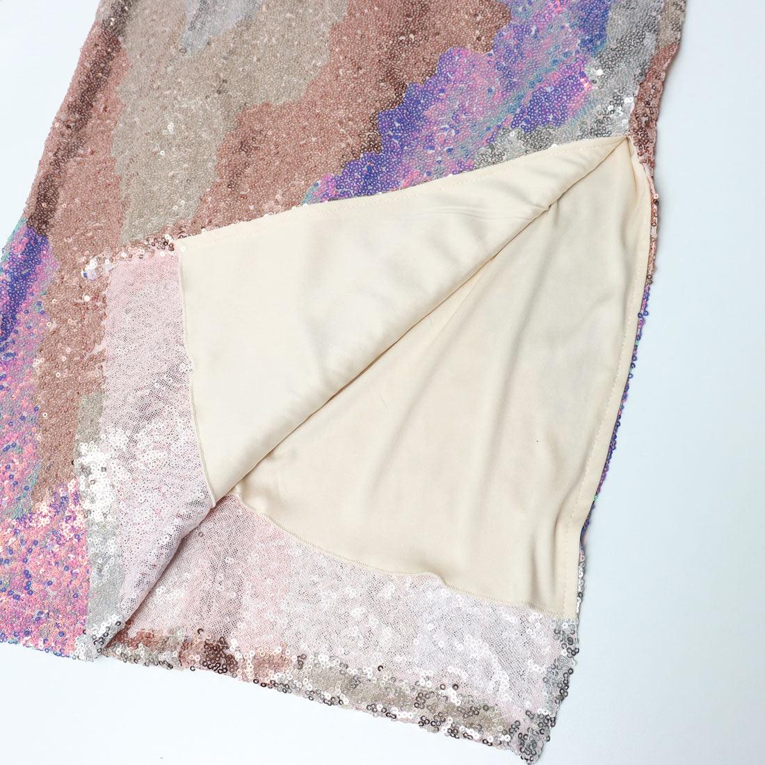 リナシメント RINASCIMENTO マルチスパンコールタイトロングスカート （var.Rosa Camelia） var.Rosa Camelia