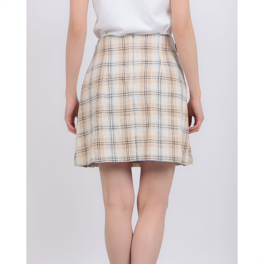 リナシメント RINASCIMENTO チェックプリーツSK （var.Cielo Azzurro） var.Cielo Azzurro