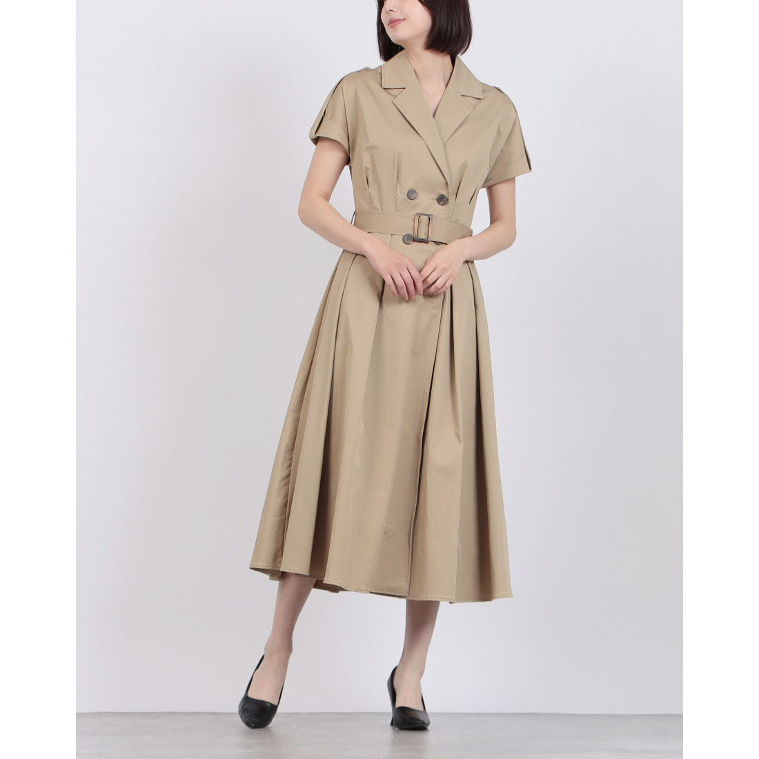 リナシメント RINASCIMENTO タックフレアトレンチOP （Beige） Beige