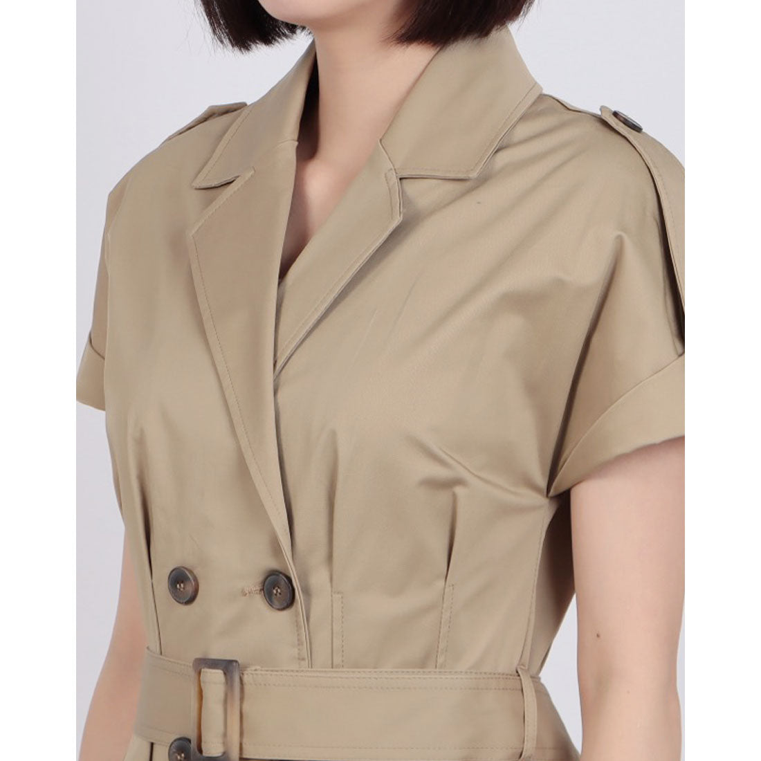 リナシメント RINASCIMENTO タックフレアトレンチOP （Beige） Beige