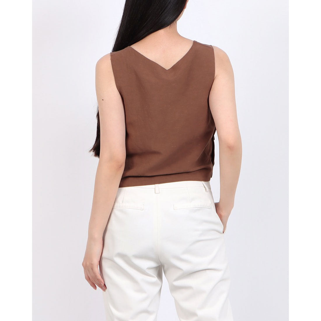 リナシメント RINASCIMENTO リネンサイドボタンTOPS （Moro Marrone） Moro Marrone