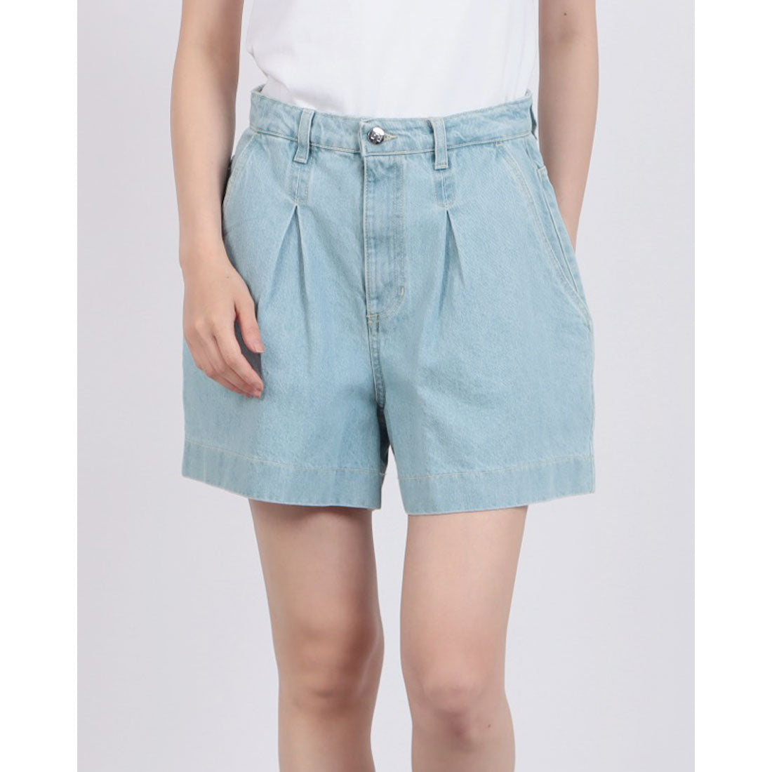 リナシメント RINASCIMENTO タックデニムショートPT （Azzurro） Azzurro