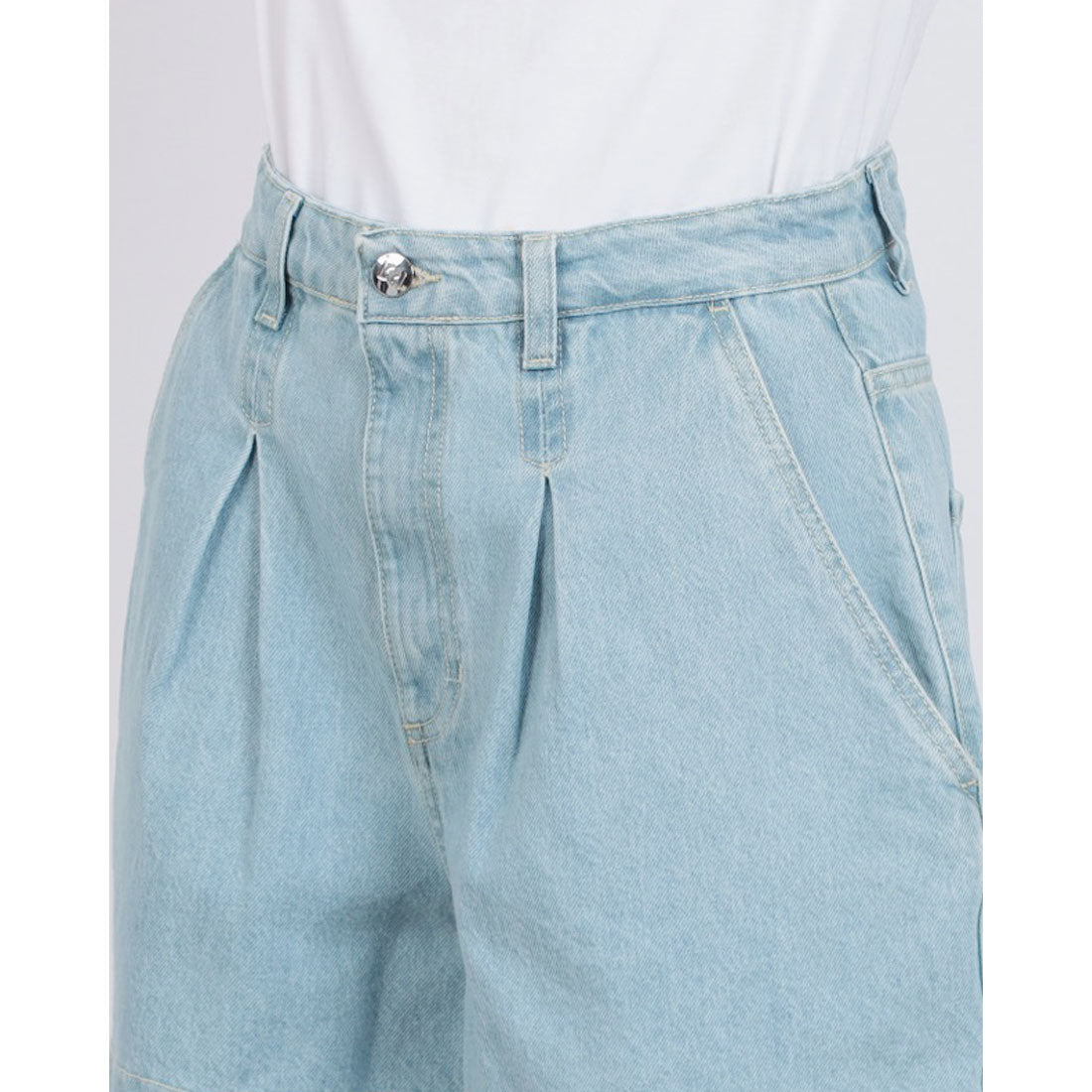 リナシメント RINASCIMENTO タックデニムショートPT （Azzurro） Azzurro