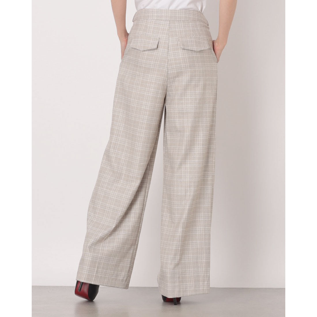 リナシメント RINASCIMENTO チェックワイドパンツ （var.Beige Chiaro） var.Beige Chiaro