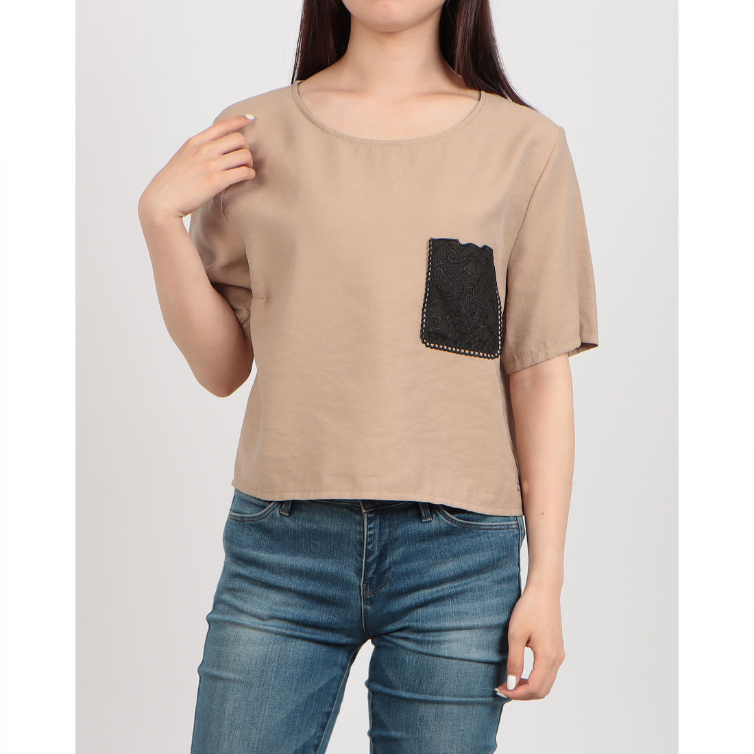 リナシメント RINASCIMENTO エンブロイダリーポケットTOPS （Beige Scuro） Beige Scuro