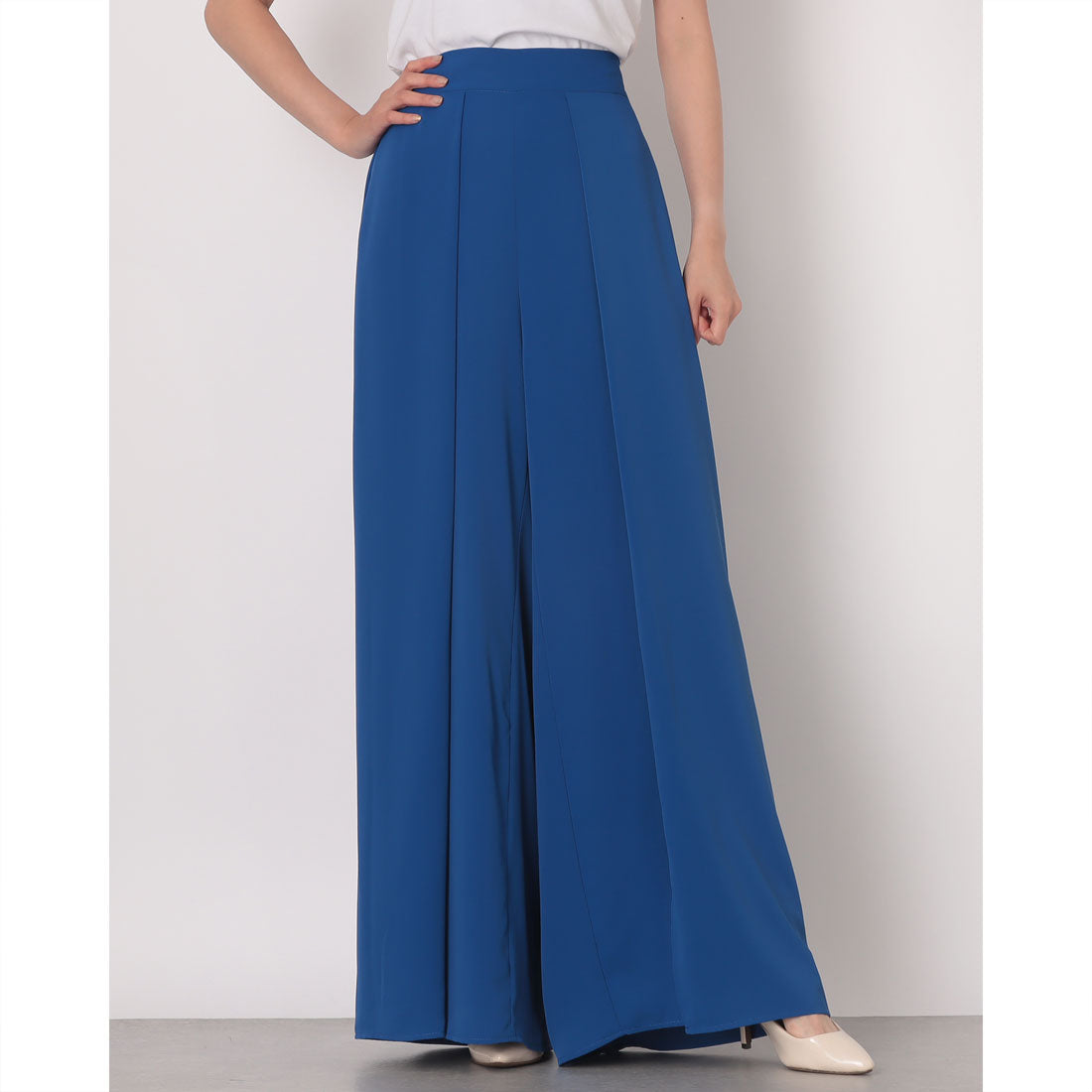 リナシメント RINASCIMENTO レイヤードスリットワイドパンツ （Blu Cina） Blu Cina
