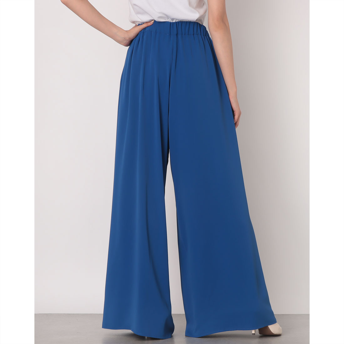 リナシメント RINASCIMENTO レイヤードスリットワイドパンツ （Blu Cina） Blu Cina