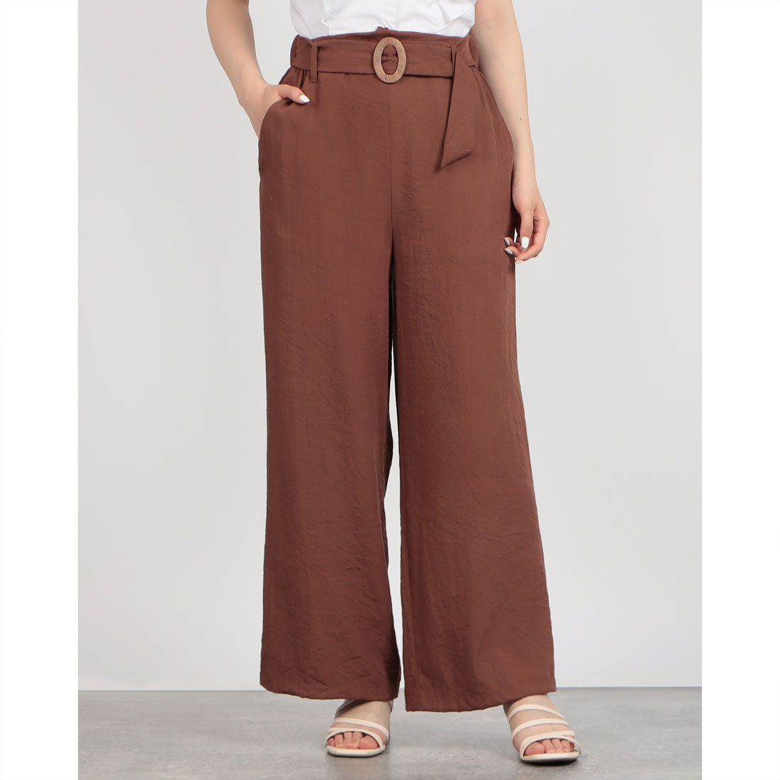 リナシメント RINASCIMENTO ベルトクロップド丈パンツ （Moro Marrone） Moro Marrone