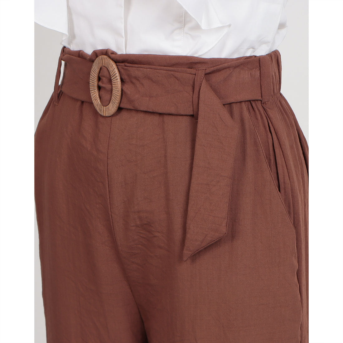 リナシメント RINASCIMENTO ベルトクロップド丈パンツ （Moro Marrone） Moro Marrone