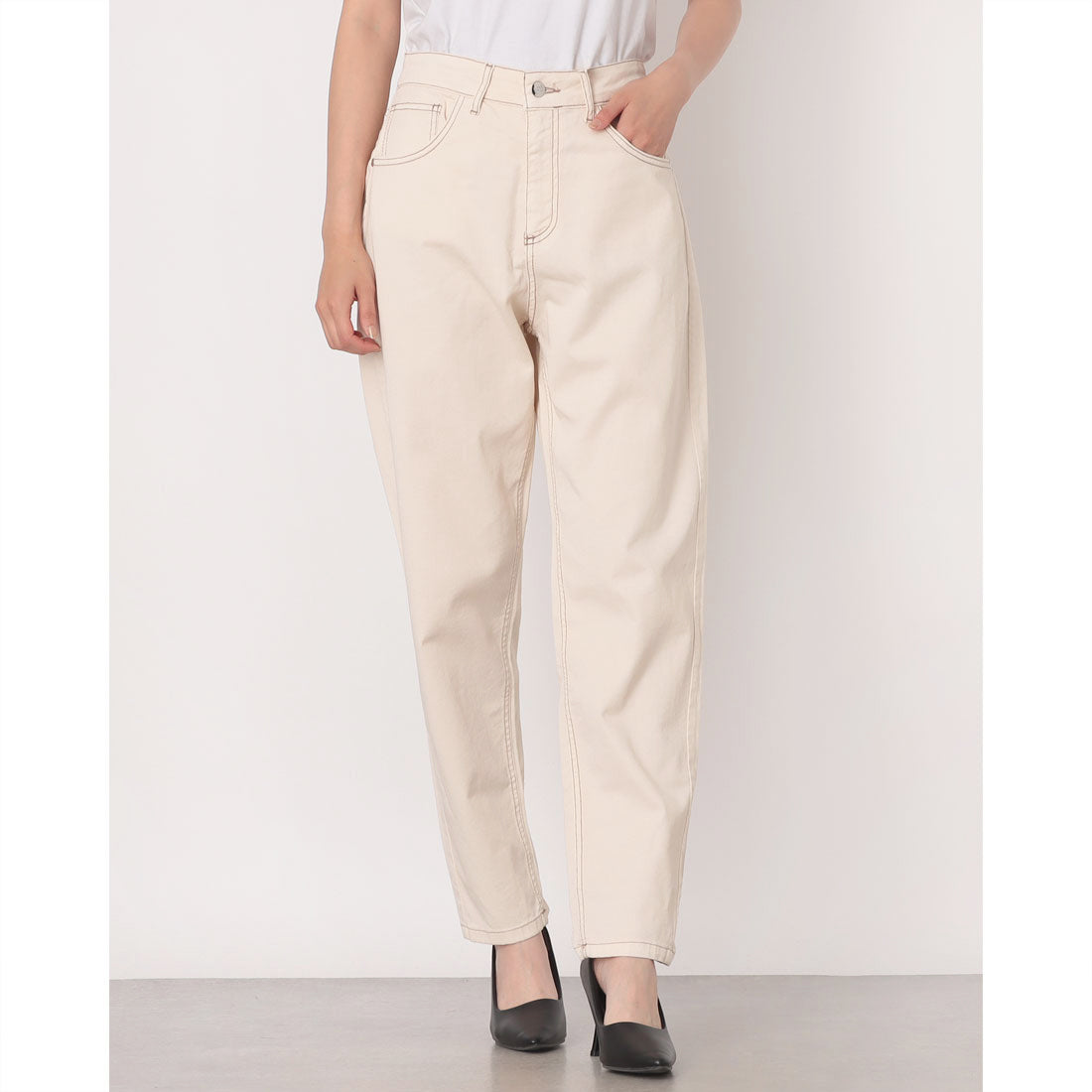 リナシメント RINASCIMENTO クロップドホワイトデニムPT （Beige Chiaro） Beige Chiaro