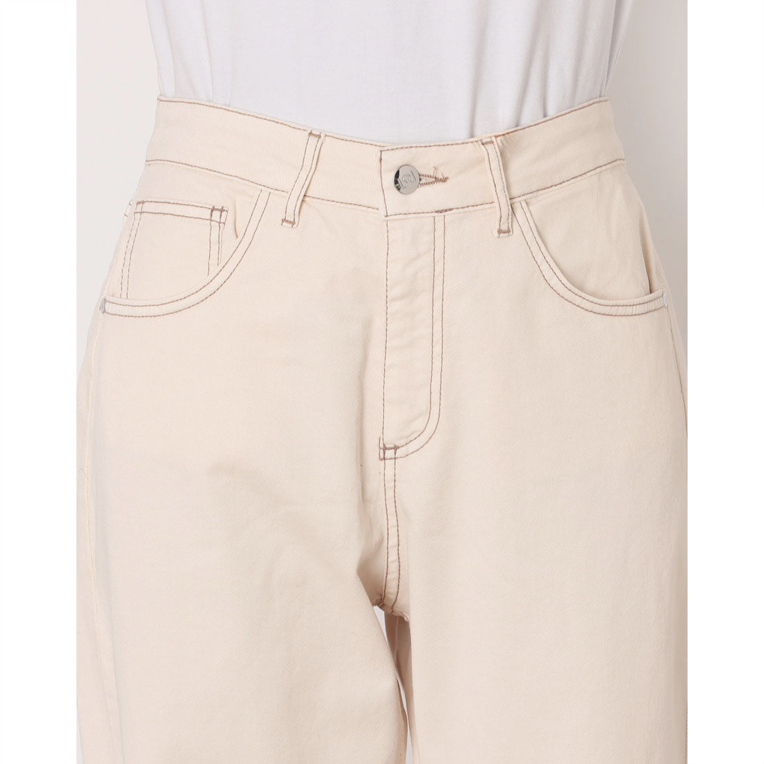リナシメント RINASCIMENTO クロップドホワイトデニムPT （Beige Chiaro） Beige Chiaro