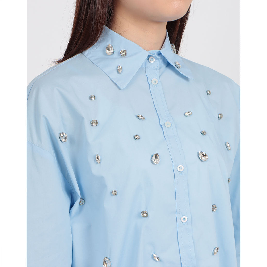 リナシメント RINASCIMENTO ビジューポイントシャツ （Celeste Azzurro） Celeste Azzurro