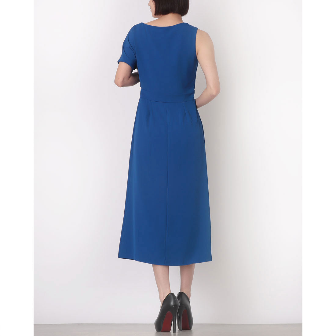 リナシメント RINASCIMENTO アシメスリーブロングワンピース （Blu Cina） Blu Cina