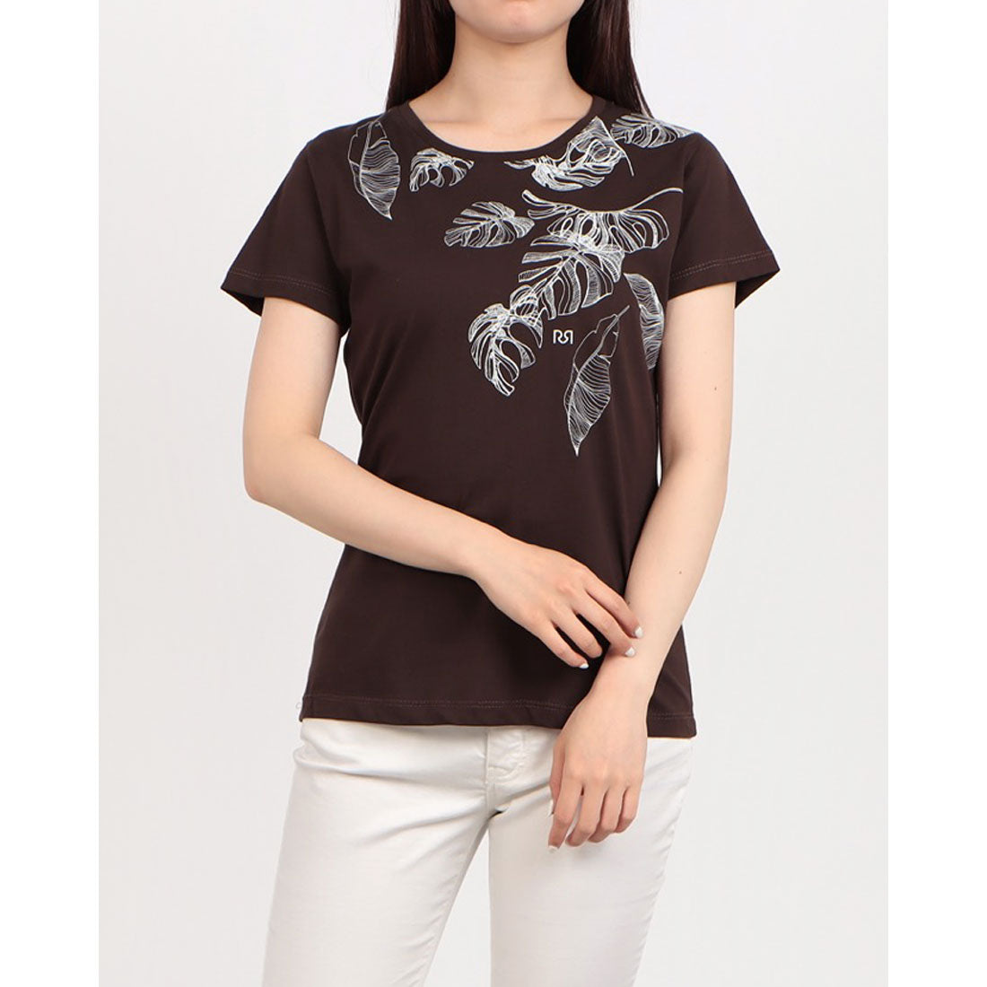 リナシメント RINASCIMENTO リーフプリントTシャツ （Cioccolato） Cioccolato